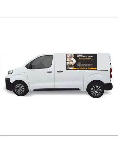 Reklama Naklejka na Samochód 0.5 m2 Usługi Ogólnobudowlane