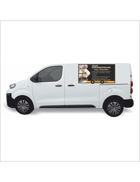 Reklama Naklejka na Samochód 0.5 m2 Usługi Ogólnobudowlane