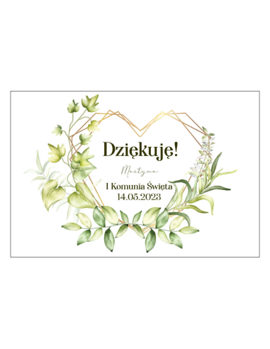 Magnesy na Lodówkę – Dziękuję Martyna Komunia Święta