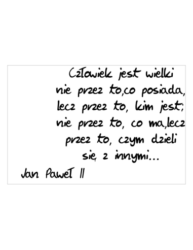 Magnesy na Lodówkę – Jan Paweł Ll – Człowiek Jest Wielki