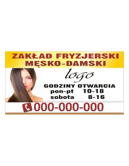 Baner – Zakład Fryzjerski Męsko Damski Reklamowy Gotowe