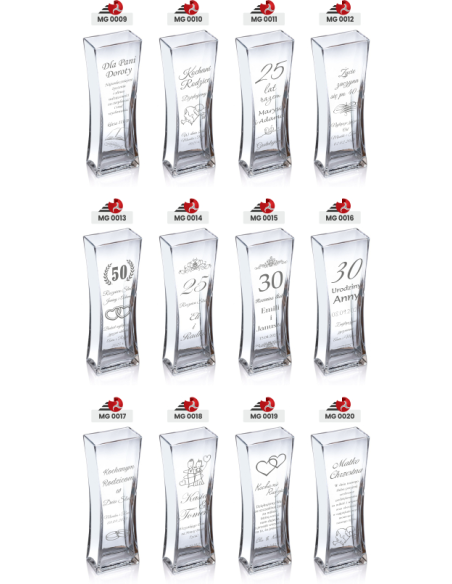 Szklany wazon z grawerem | Personalizowany prezent | Dowolny napis