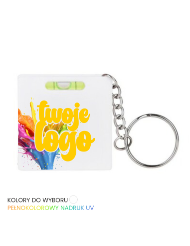 Brelok miarka z poziomicą, Nadruk UV Personalizowany gadżet reklamowy 50szt