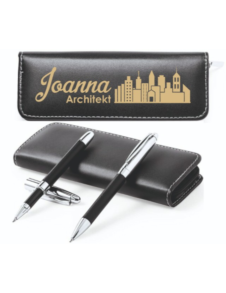 Zestaw piśmienniczy, długopis i pióro kulkowe