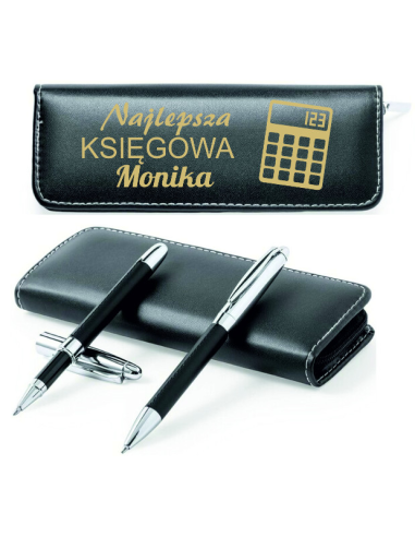 Zestaw piśmienniczy, długopis i pióro kulkowe