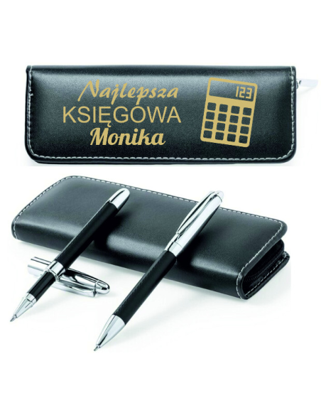 Zestaw piśmienniczy, długopis i pióro kulkowe