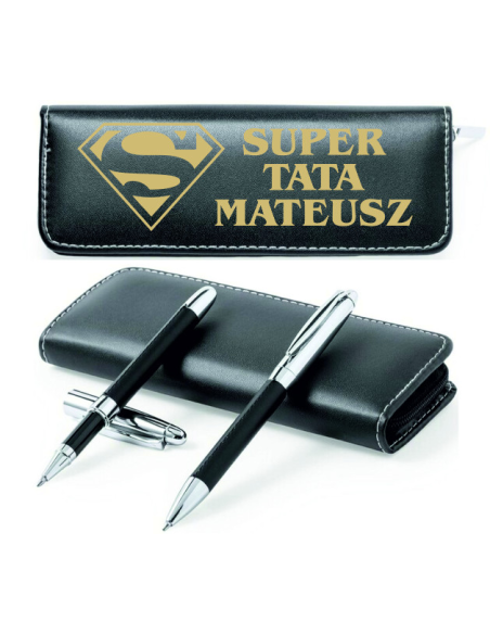 Zestaw piśmienniczy, długopis i pióro kulkowe