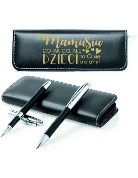 Zestaw piśmienniczy, długopis i pióro kulkowe