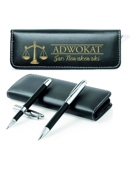 Zestaw piśmienniczy, długopis i pióro kulkowe