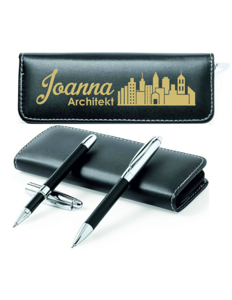 Zestaw piśmienniczy, długopis i pióro kulkowe