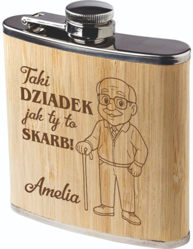 Piersiówka z grawerem Dla Taty Dla Dziadka Stylowy Upominek prezent LOGO