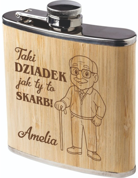 Piersiówka z grawerem Dla Taty Dla Dziadka Stylowy Upominek prezent LOGO