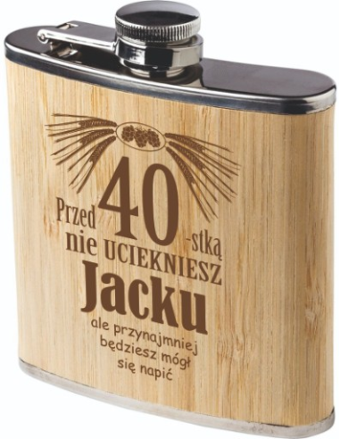 Elegancka piersiówka z personalizacją – Dowolny grawer z Twoim Logo prezent