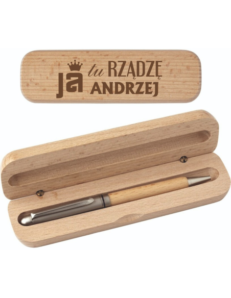Długopis w etui z grawerem Personalizowany Własne Logo Grawer Firma