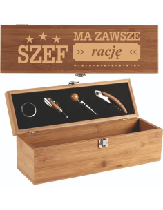 Zestaw do wina 4W1 Upominek z własnym GRAWEREM Projekt PREZENT