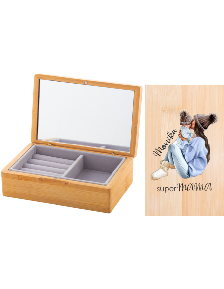 Upominek DLA NIEJ Szkatułka z Nadrukiem UV na Biżuterię Gadżet z LOGO