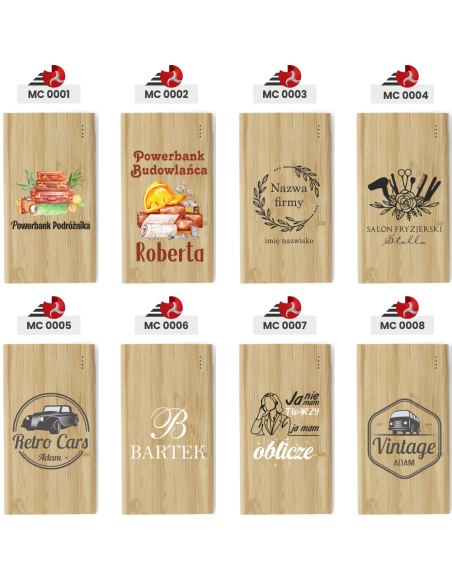 Power bank 8000 mAh z personalizowanym nadrukiem UV twoje imię, logo 25 szt