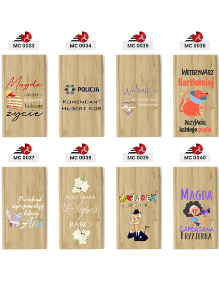 Power bank reklamowy 8000 mAh Nadruk UV logo Gadżet firmowy 100 szt 