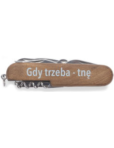 Drewniany Scyzoryk z nadrukiem UV Trwały Napis Personalizowany Dowolnie