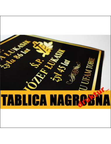 Tablica Nagrobna Nagrobkowa Informacyjna z Nadrukiem