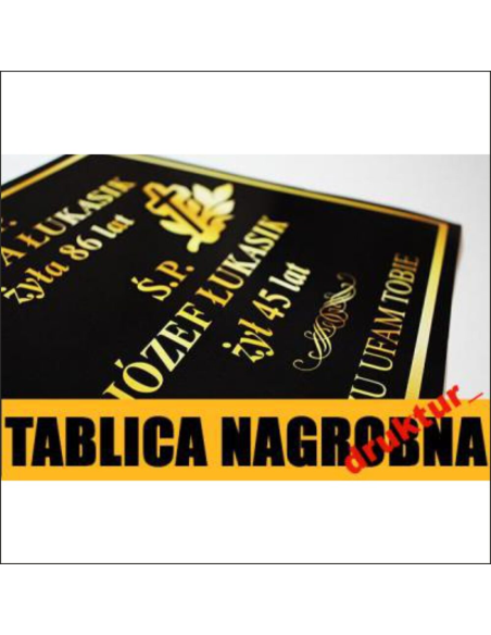 Tablica Nagrobna Nagrobkowa Informacyjna z Nadrukiem