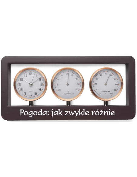 Prezent z nadrukiem stacja pogodowa zegar termometr higrometr DUŻO WZORÓW