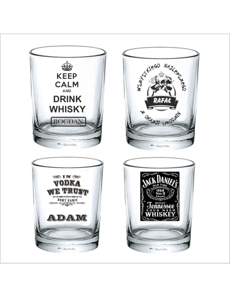 Szklanka do Whisky z Dedykacją Tekstem Napisem Grawerem