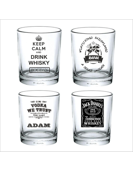 Zestaw 4 Szklanek Whisky Grawerem Napisem Datą Dedykacją