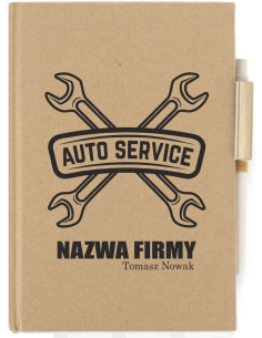 Notes notatnik A5 prezent z napisem nadrukiem uv AUTO SERVICE