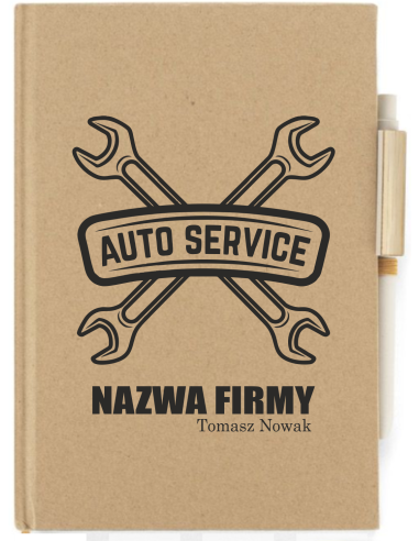 Notes notatnik A5 prezent z napisem nadrukiem uv AUTO SERVICE