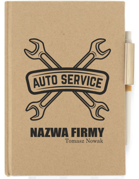 Notes notatnik A5 prezent z napisem nadrukiem uv AUTO SERVICE