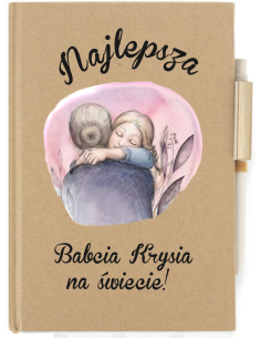 Notes planer prezent dla babci duży wybór wzorów z długopisem nadruk uv