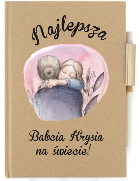 Notes planer prezent dla babci duży wybór wzorów z długopisem nadruk uv