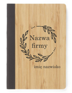 Notes z bambusową okładką A5 twój nadruk uv nazwa firmy logo