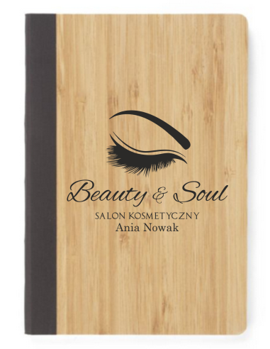 Notatnik DO SALONU BEAUTY bambusowy notes A5 Z TWOIM NADRUKIEM