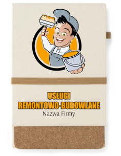 Notes A6 nadruk USŁUGI REMONTOWO BUDOWLANE personalizowany napis nazwa