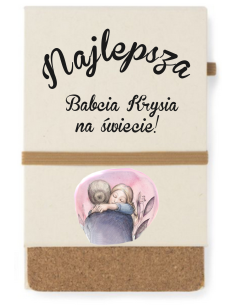 Noatnik A6 prezent na dzień babci kolorowy nadruk uv TWÓJ NAPIS