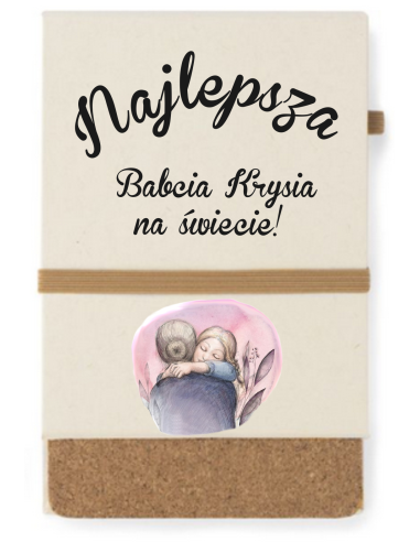 Noatnik A6 prezent na dzień babci kolorowy nadruk uv TWÓJ NAPIS