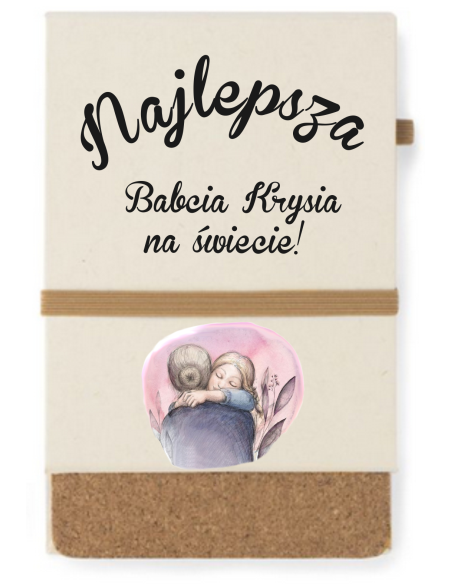 Noatnik A6 prezent na dzień babci kolorowy nadruk uv TWÓJ NAPIS