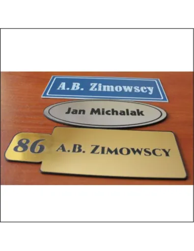 Tabliczka z Grawerem Drzwi Nazwiskiem Numerem Mieszkania