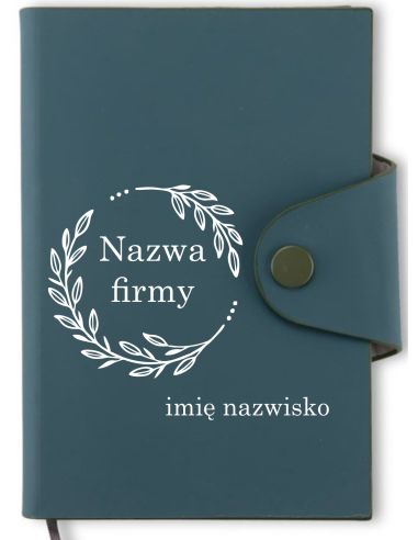 Firmowy notatnik A6 na zatrzask z twoim logo nazwą firmy NADRUKIEM UV