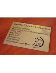 Tabliczka z Dedykacją na Prezent na Chrzciny Złota Srebrna