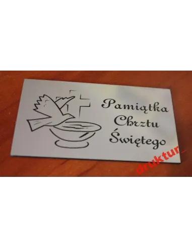 Tabliczka z Dedykacją na Prezent na Chrzciny Złota Srebrna