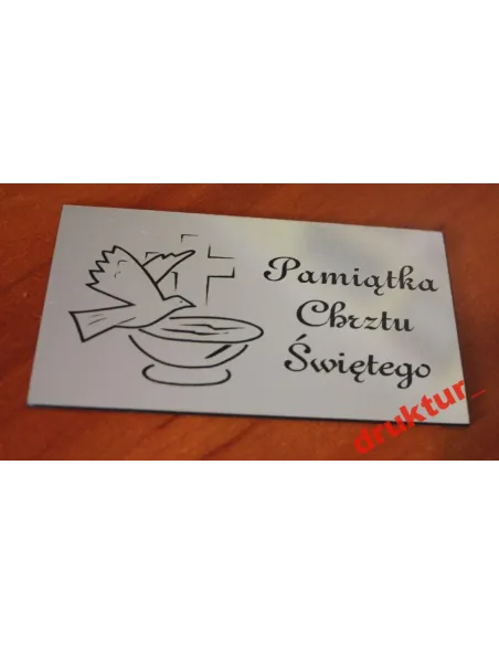 Tabliczka z Dedykacją na Prezent na Chrzciny Złota Srebrna