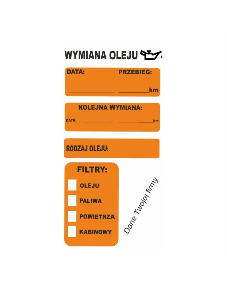 Naklejki Serwisowe z Nadrukiem z logo Olej Klimatyzacja