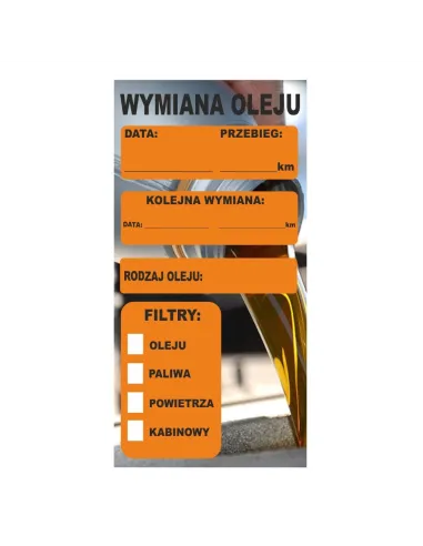 Naklejki Serwisowe – Olej Klimatyzacja Wymiana LPG Rozrząd