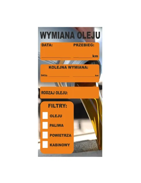 Naklejki Serwisowe – Olej Klimatyzacja Wymiana LPG Rozrząd