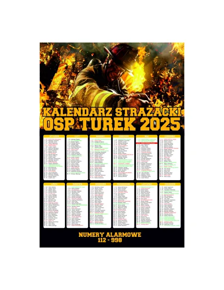 Kalendarz Strażacki 200 szt OSP PSP 2025 Projekt Gratis