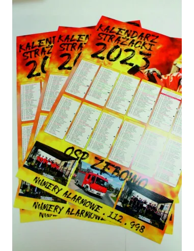 Kalendarz Strażacki 200 szt OSP PSP 2025 Projekt Gratis