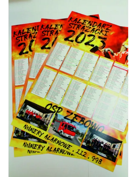 Kalendarz Strażacki 200 szt OSP PSP 2025 Projekt Gratis